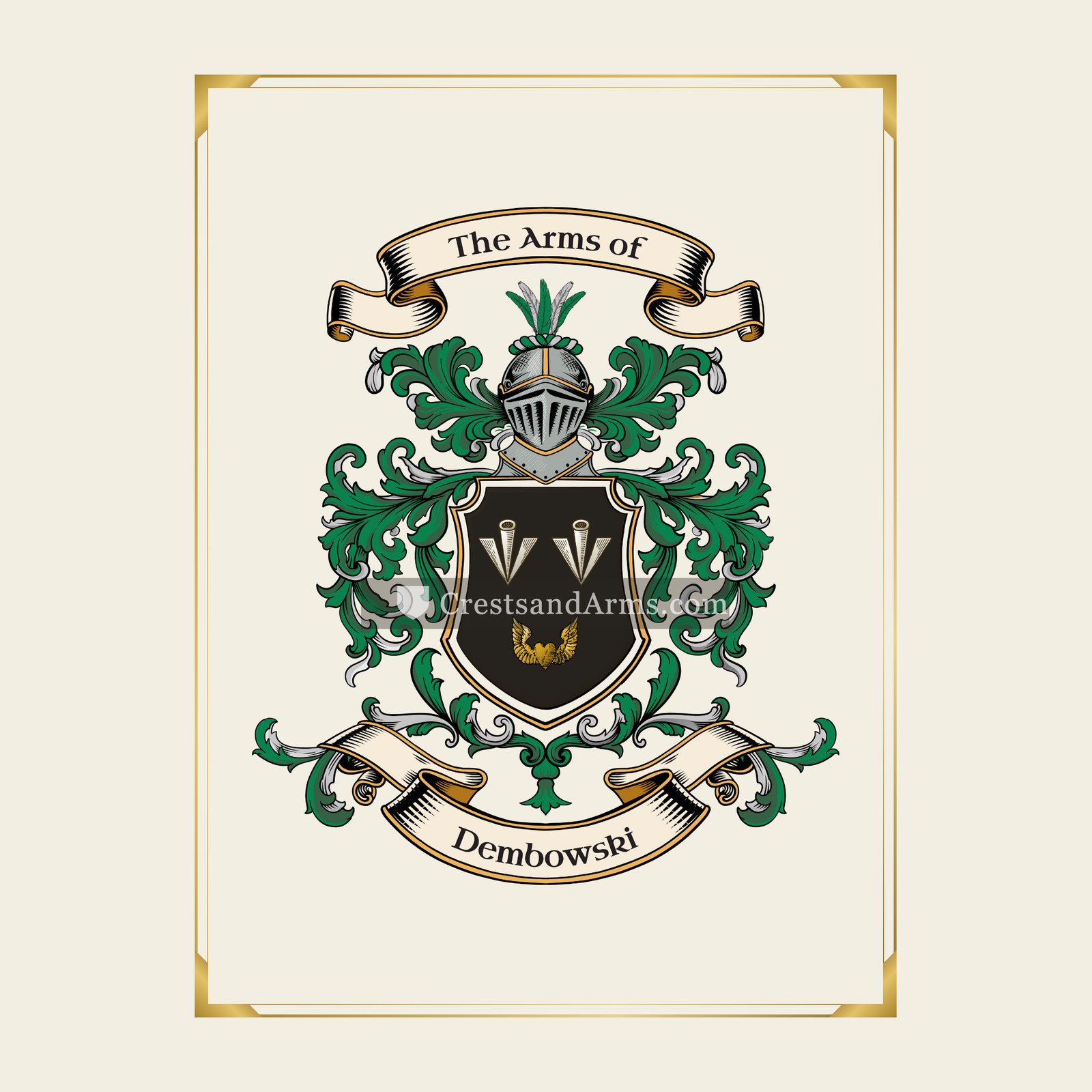 With gold border