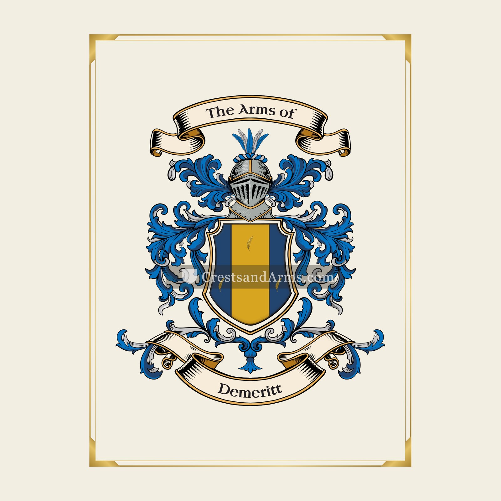 With gold border