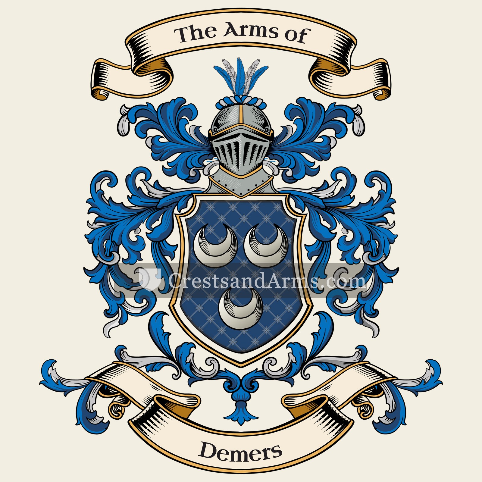 The Demers coat of arms, drawn from the recorded blazon