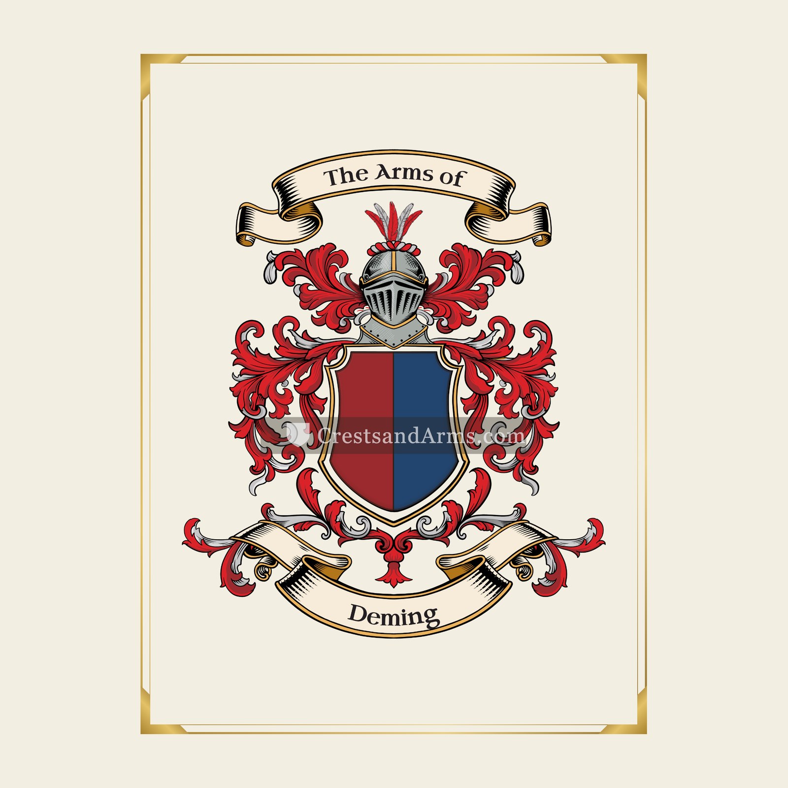 With gold border