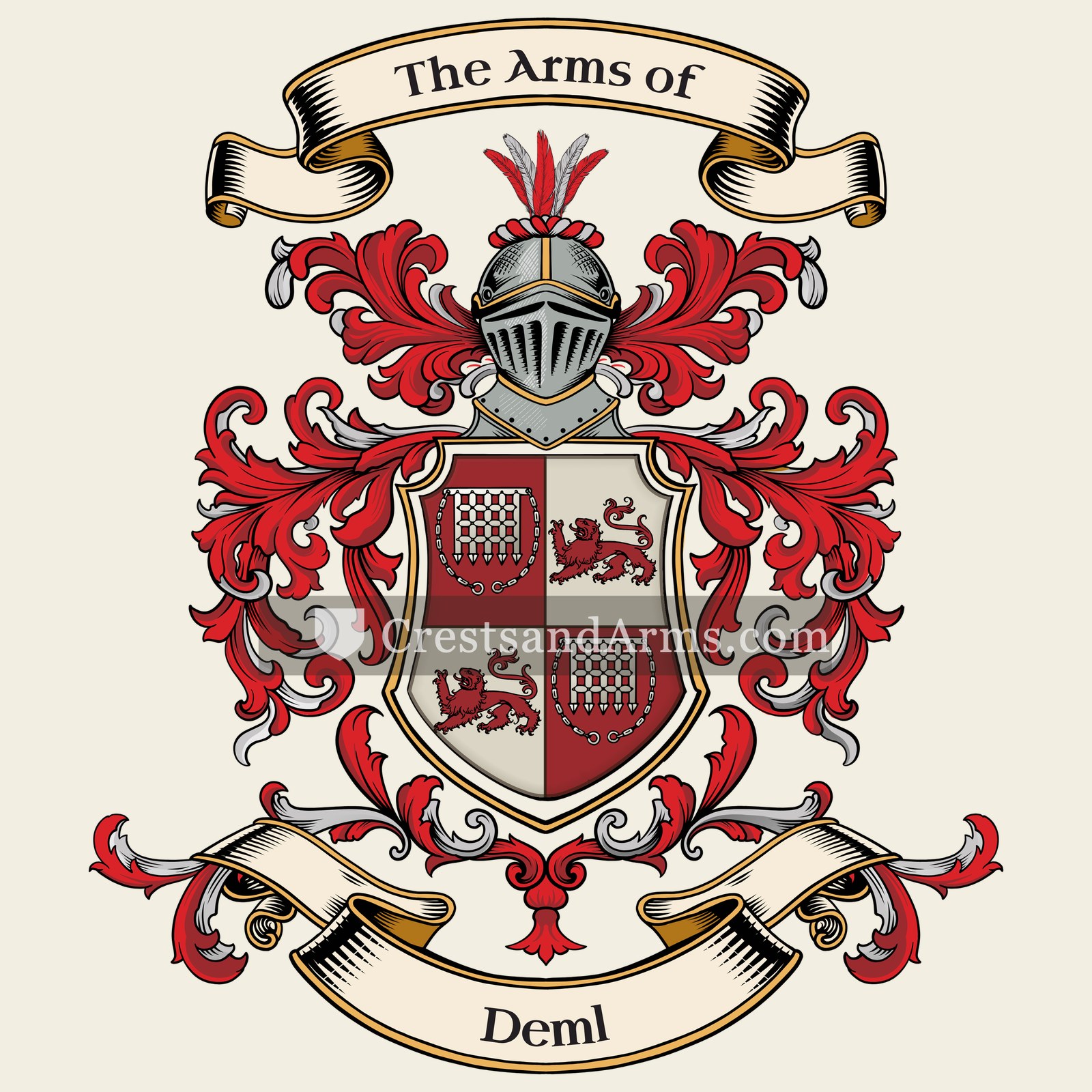 The Deml coat of arms, drawn from the recorded blazon