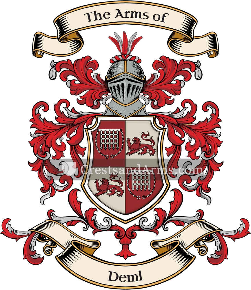 The Deml coat of arms, drawn from the recorded blazon