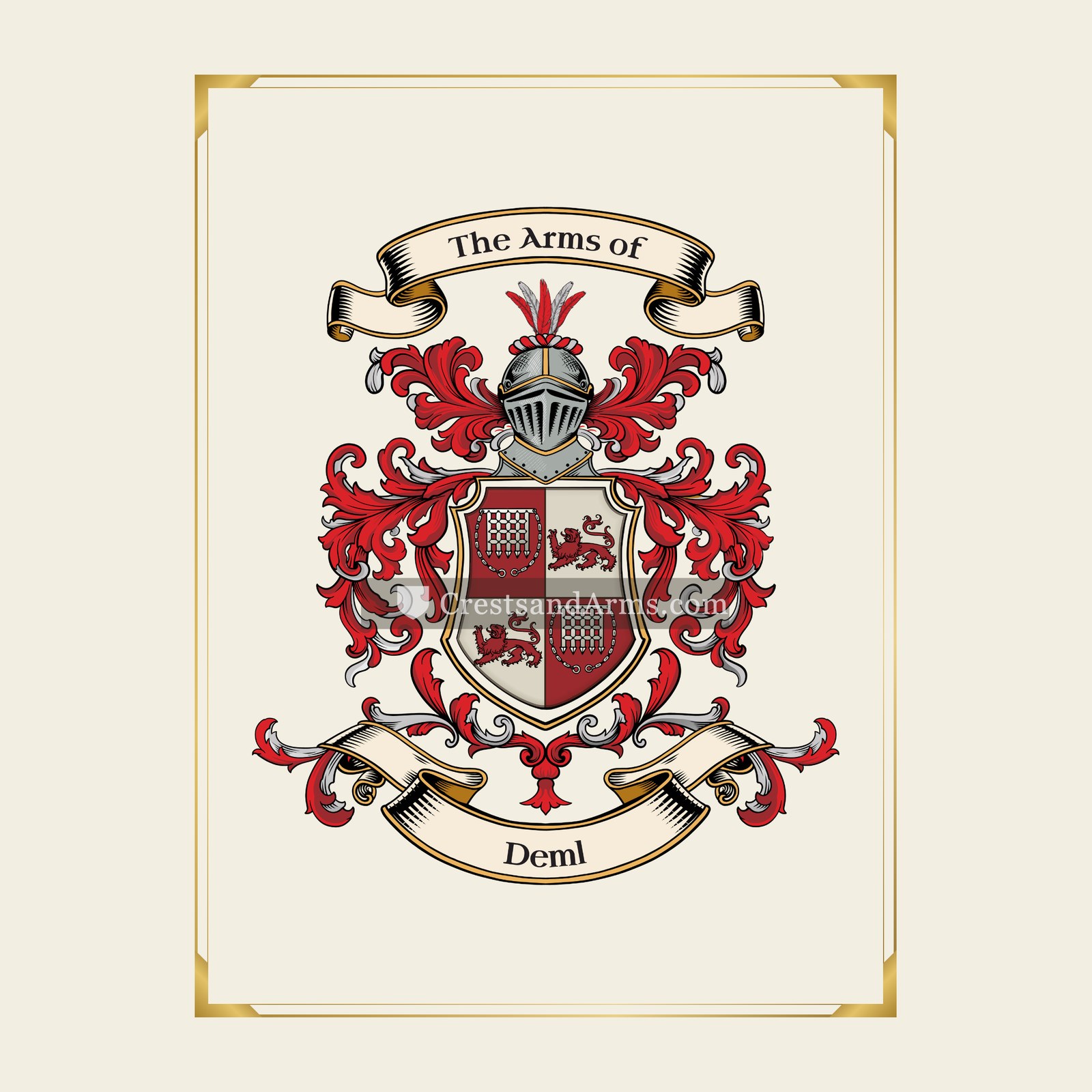 With gold border