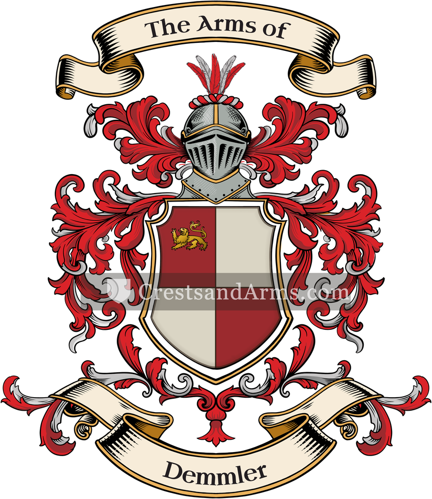 The Demmler coat of arms, drawn from the recorded blazon