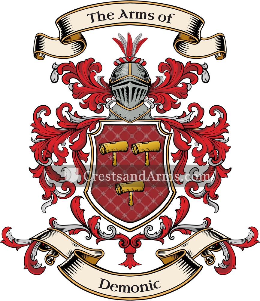 The Demonic coat of arms, drawn from the recorded blazon