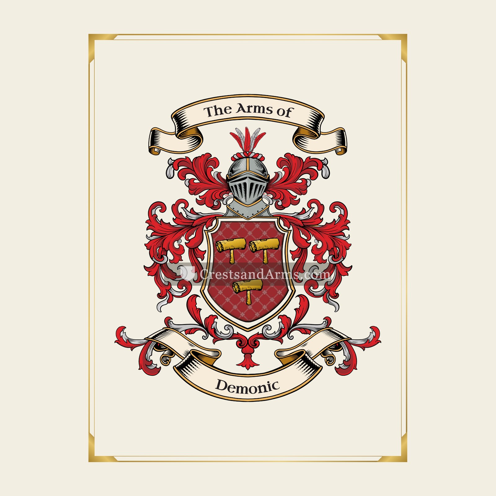 With gold border