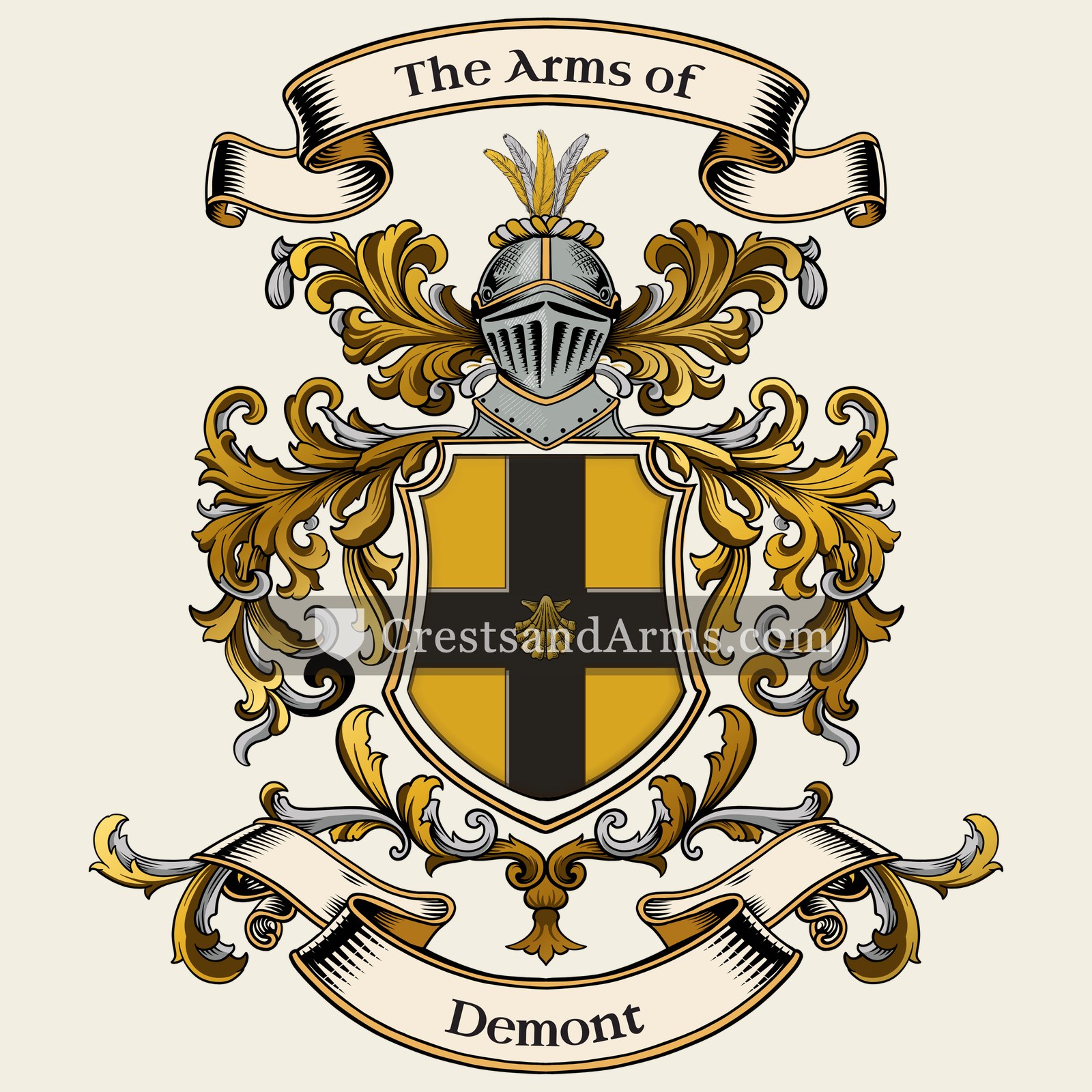 The Demont coat of arms, drawn from the recorded blazon
