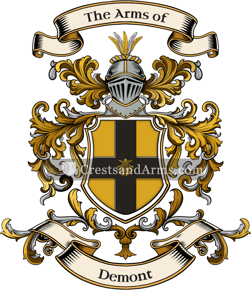 The Demont coat of arms, drawn from the recorded blazon