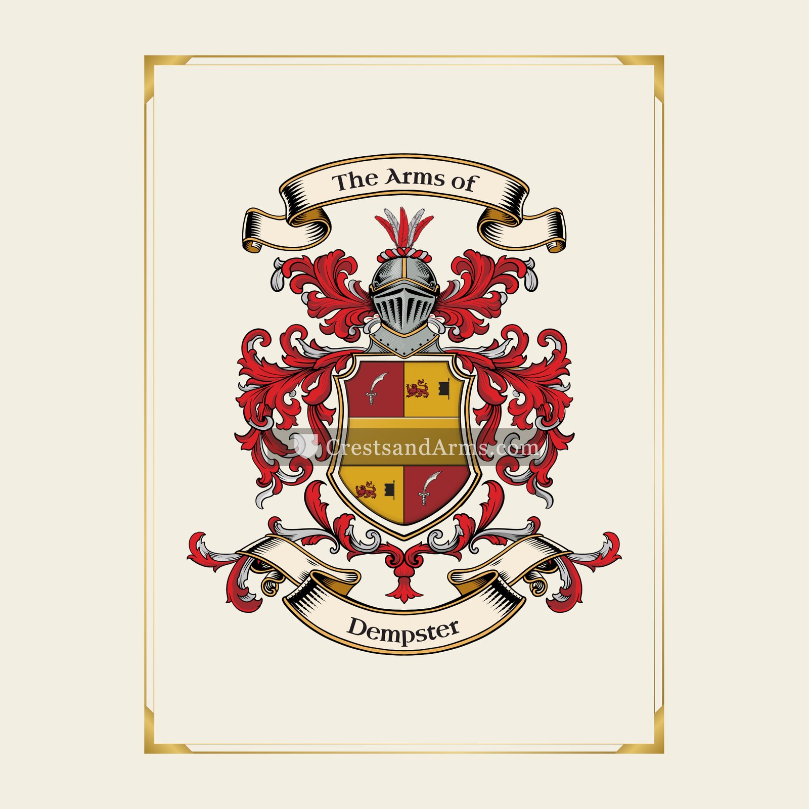 With gold border