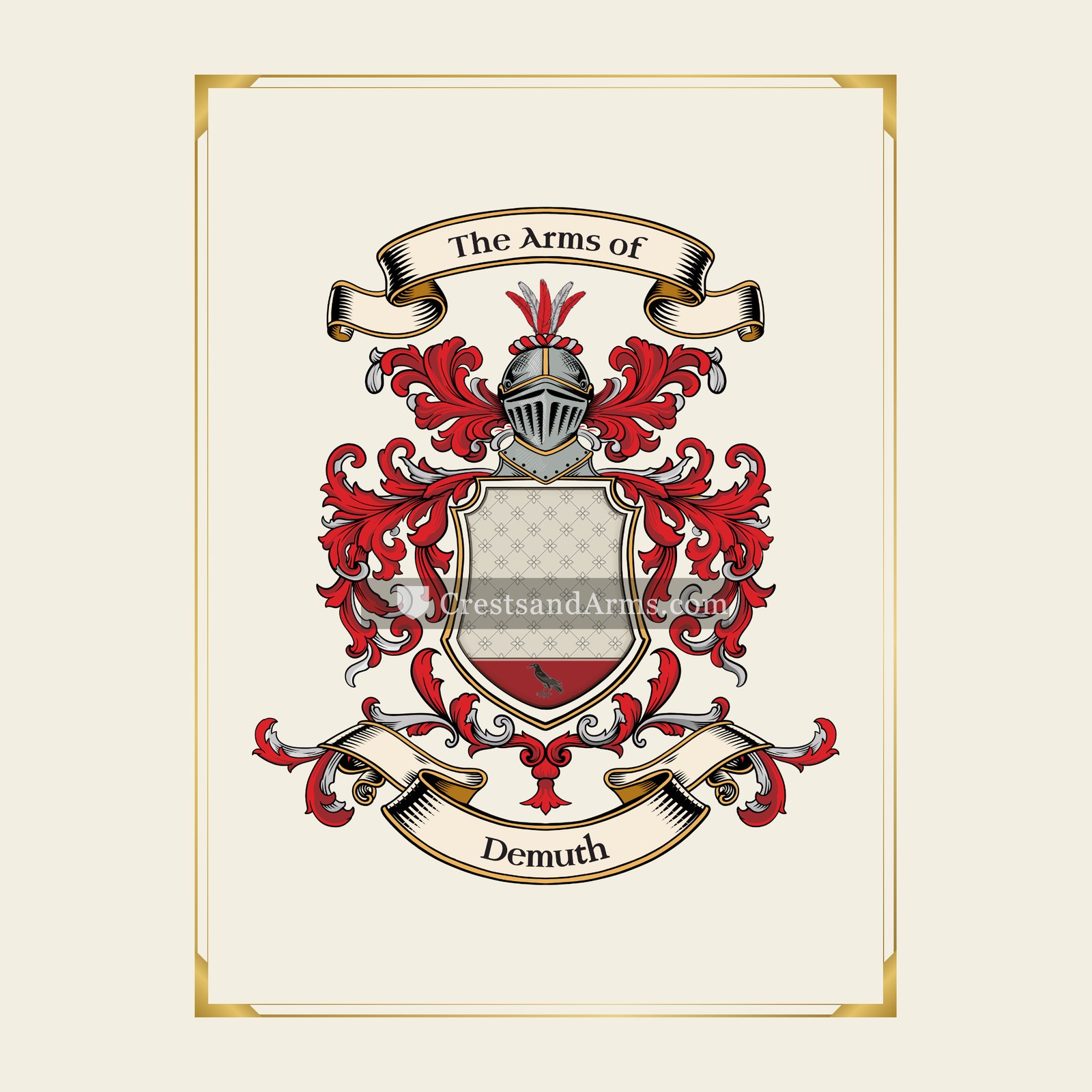 With gold border