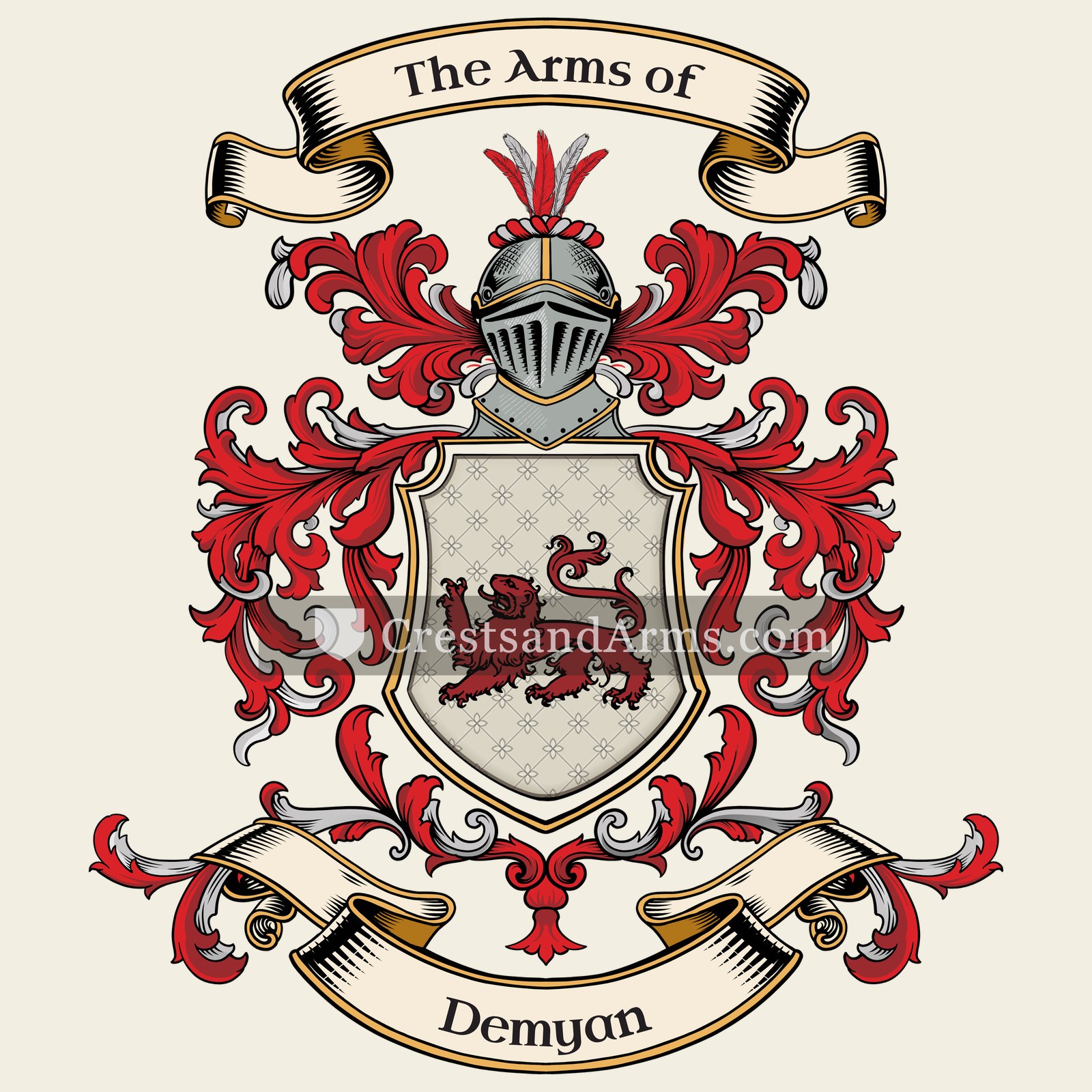 The Demyan coat of arms, drawn from the recorded blazon