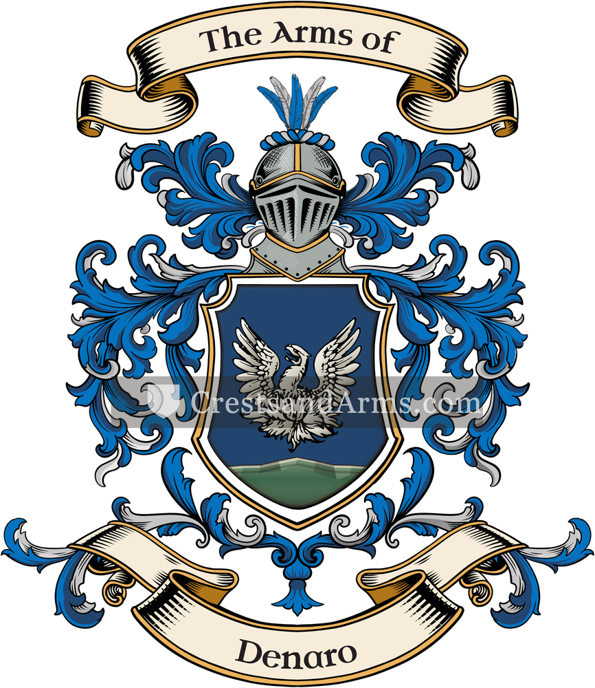 The Denaro coat of arms, drawn from the recorded blazon