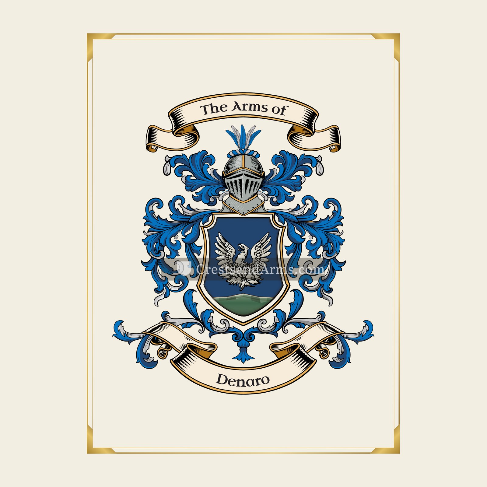With gold border