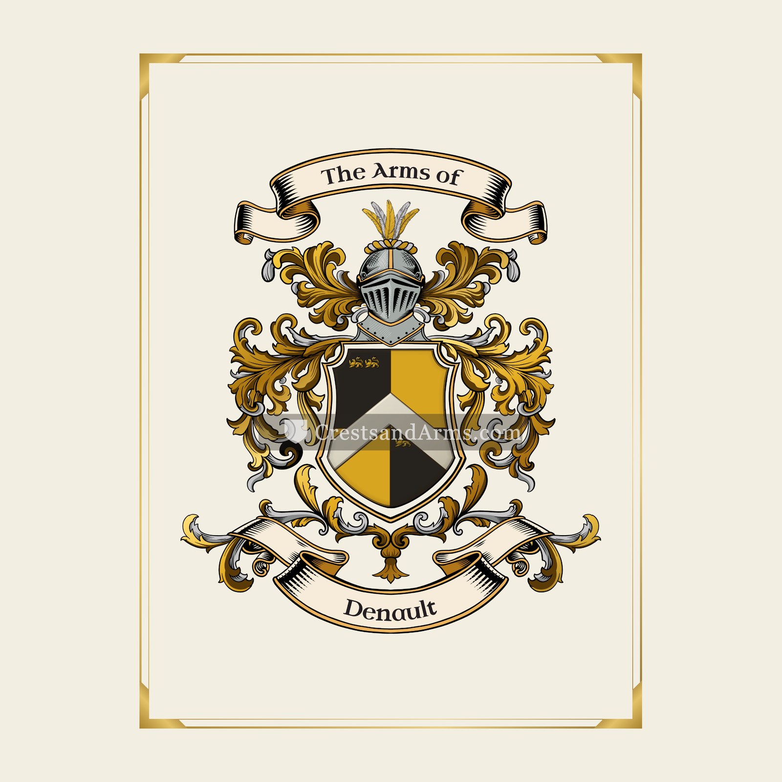 With gold border