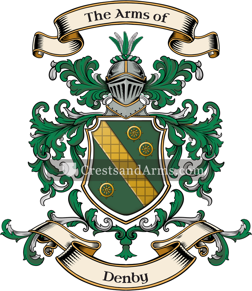 The Denby coat of arms, drawn from the recorded blazon
