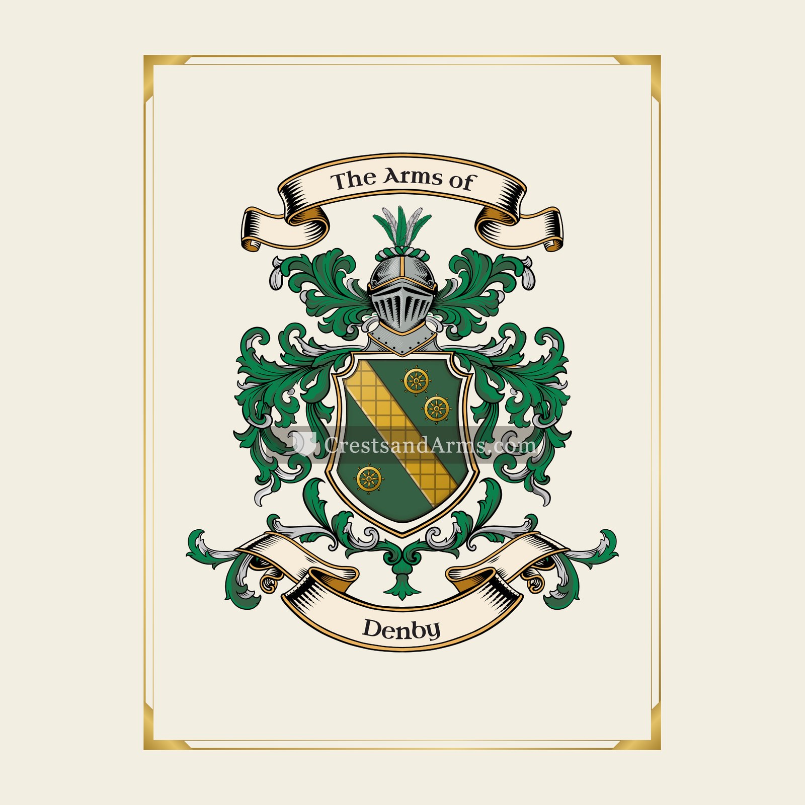 With gold border