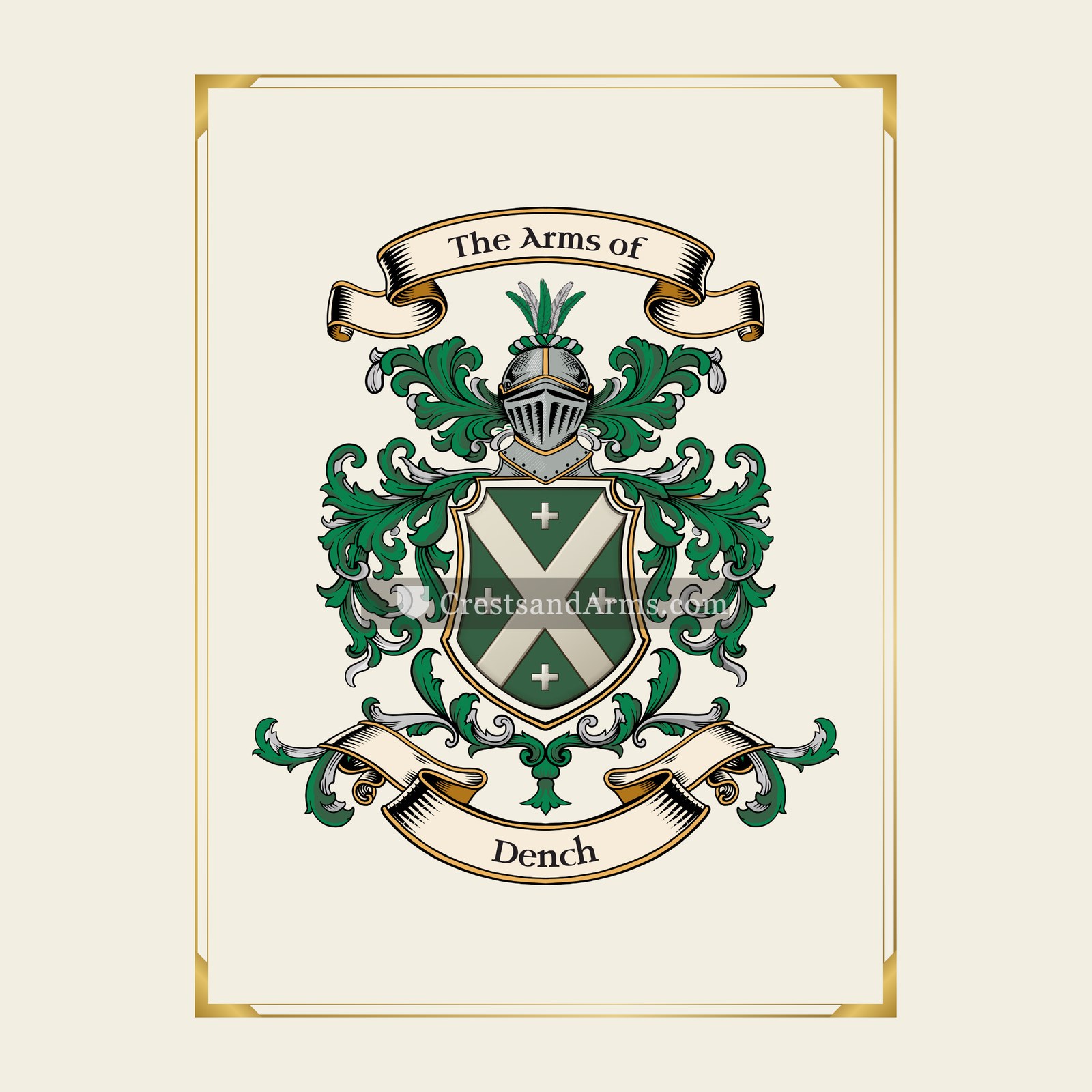 With gold border