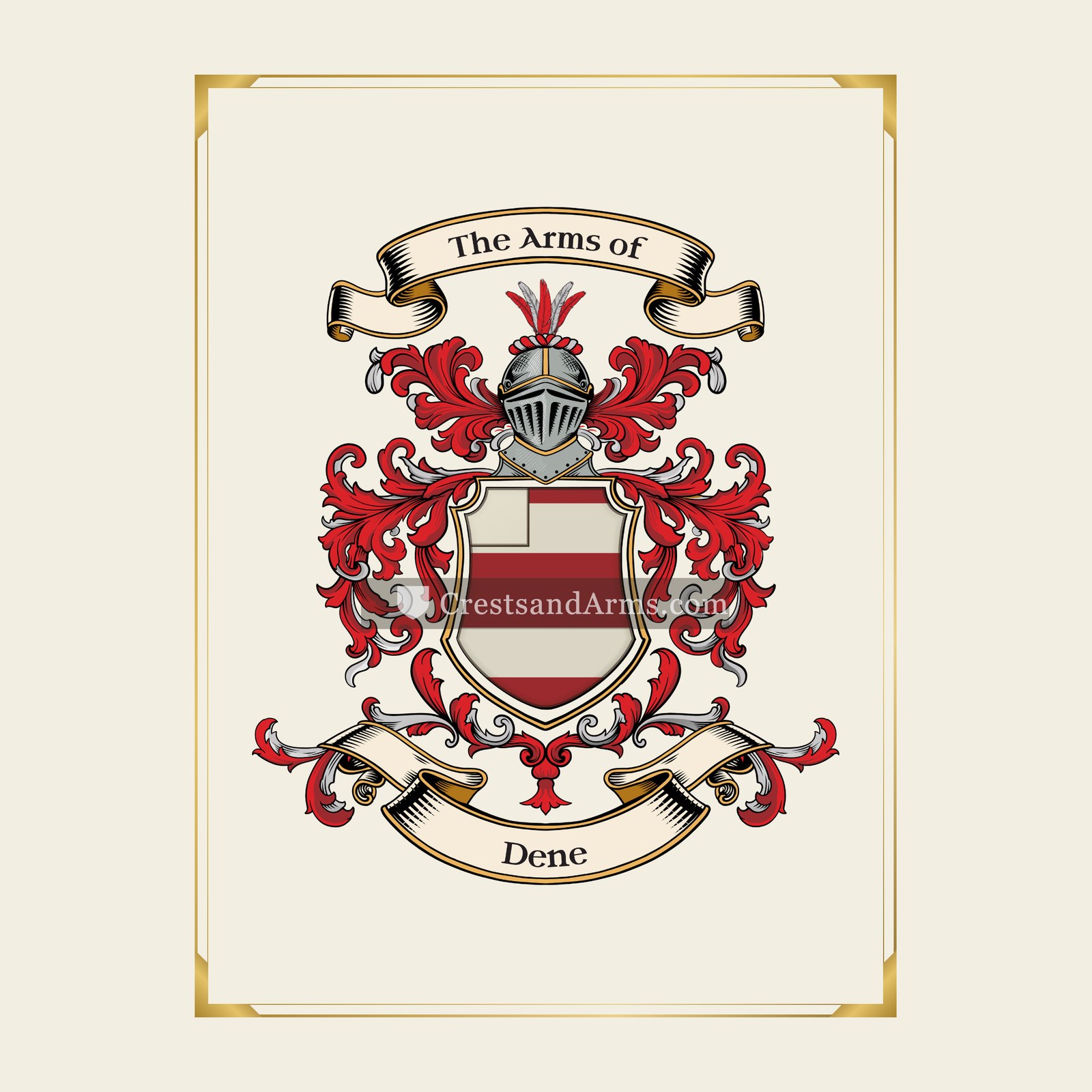 With gold border