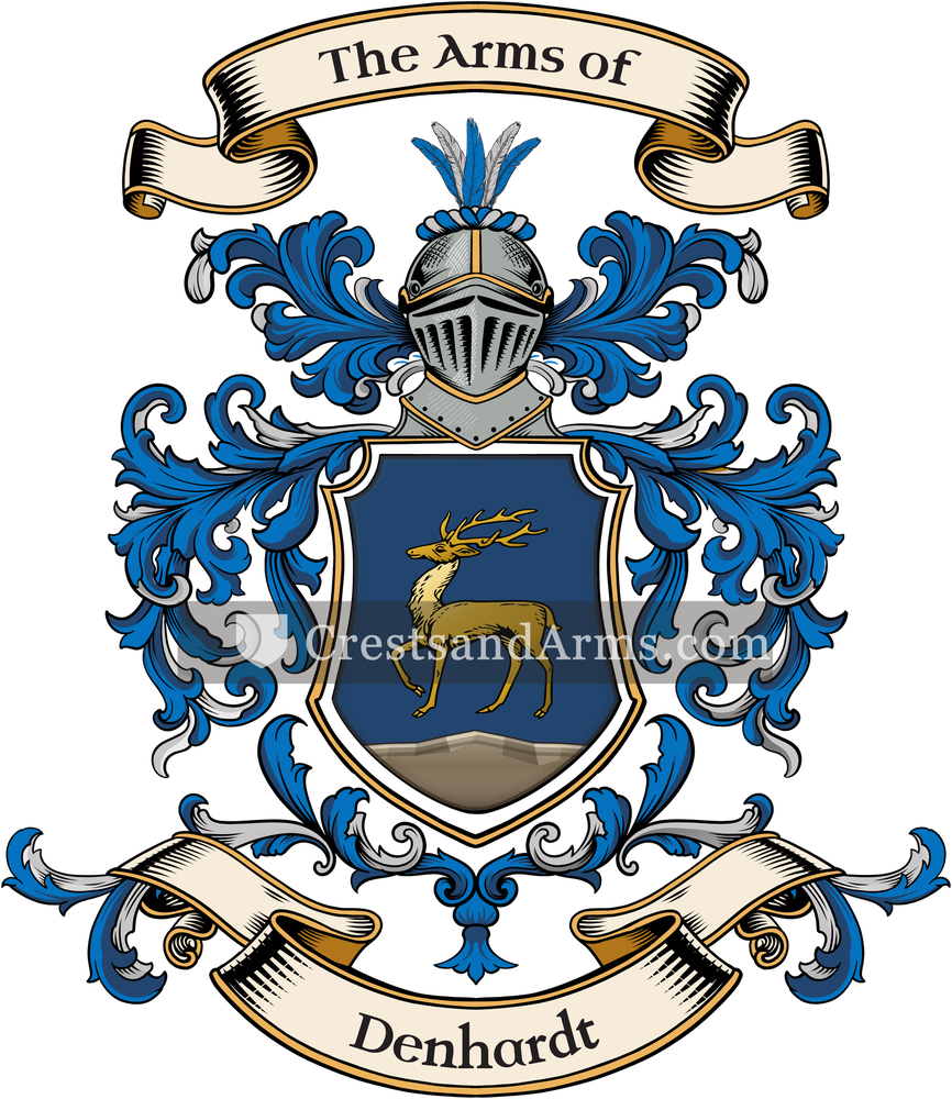 The Denhardt coat of arms, drawn from the recorded blazon