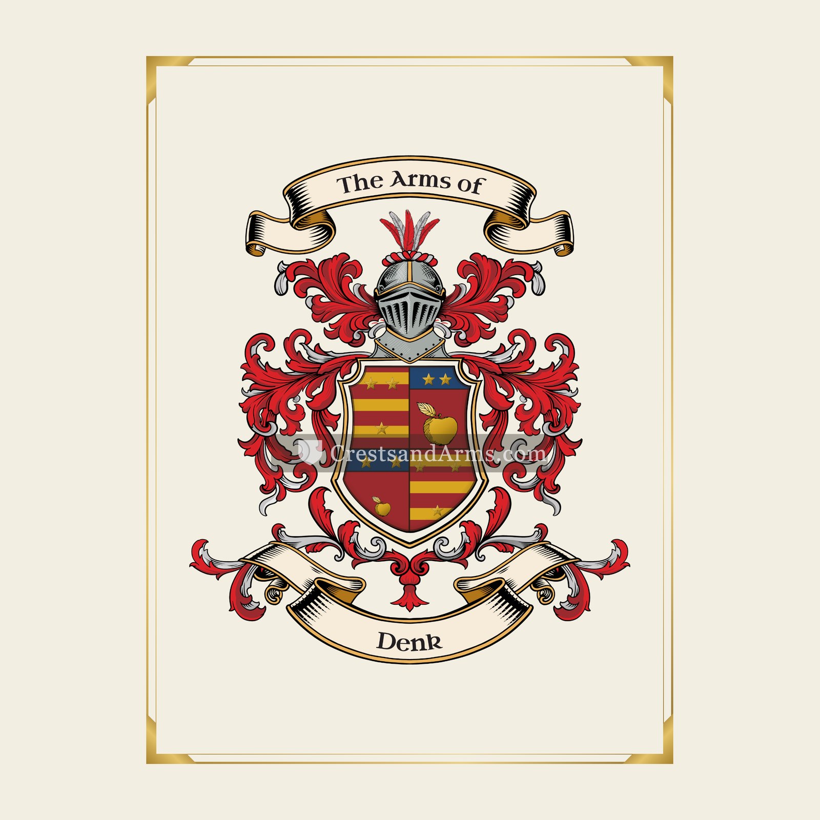 With gold border
