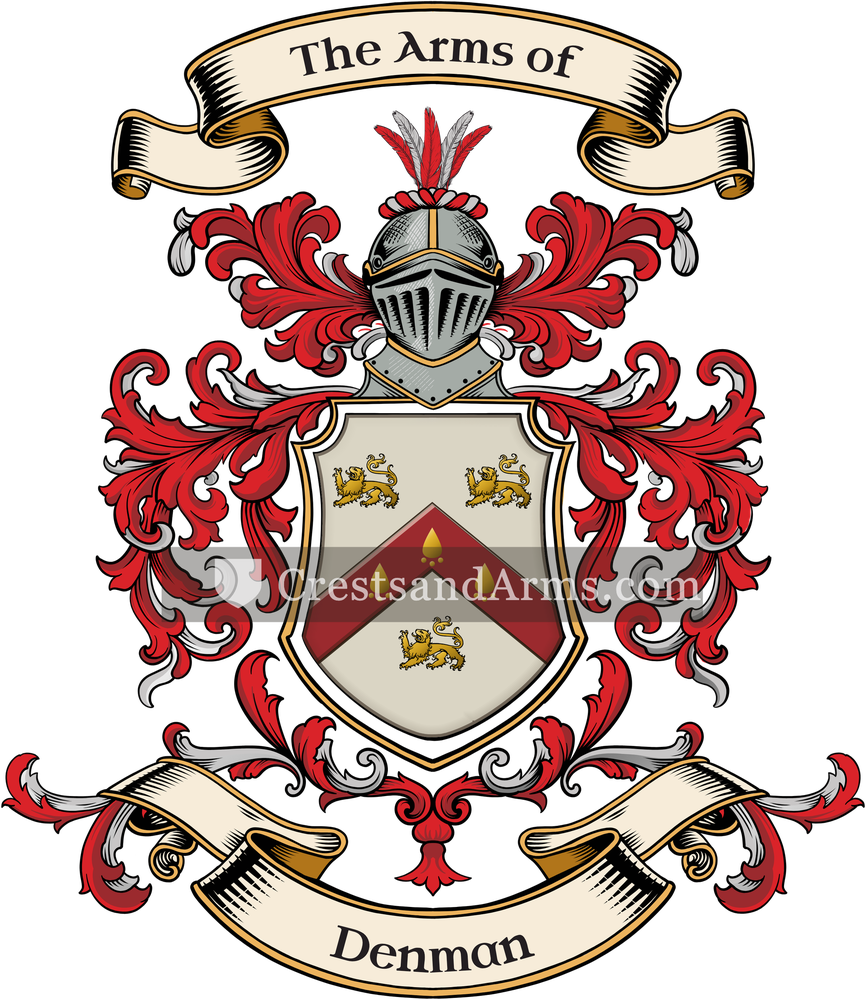 The Denman coat of arms, drawn from the recorded blazon