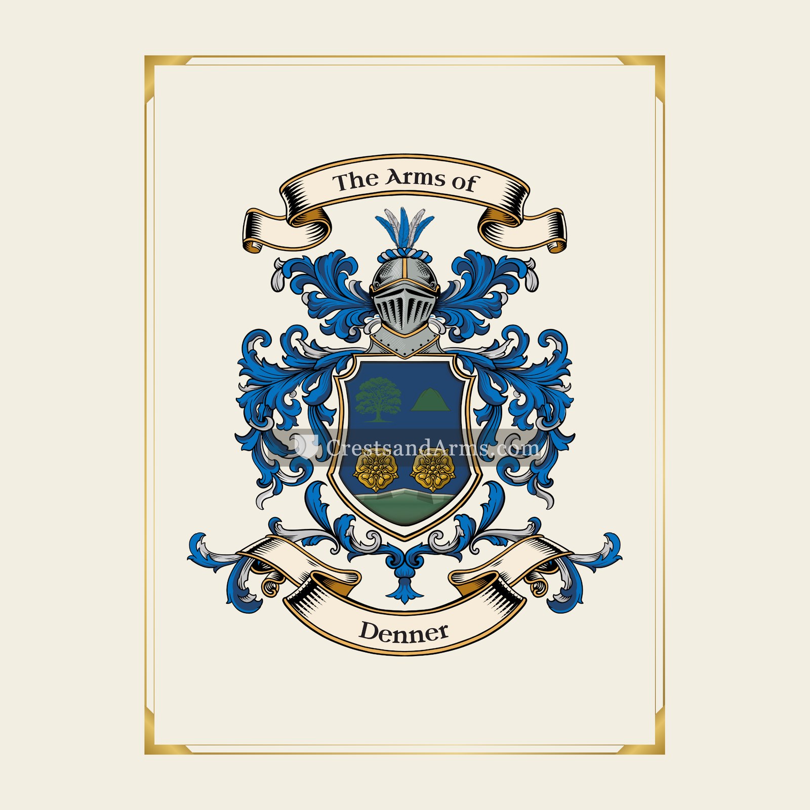 With gold border