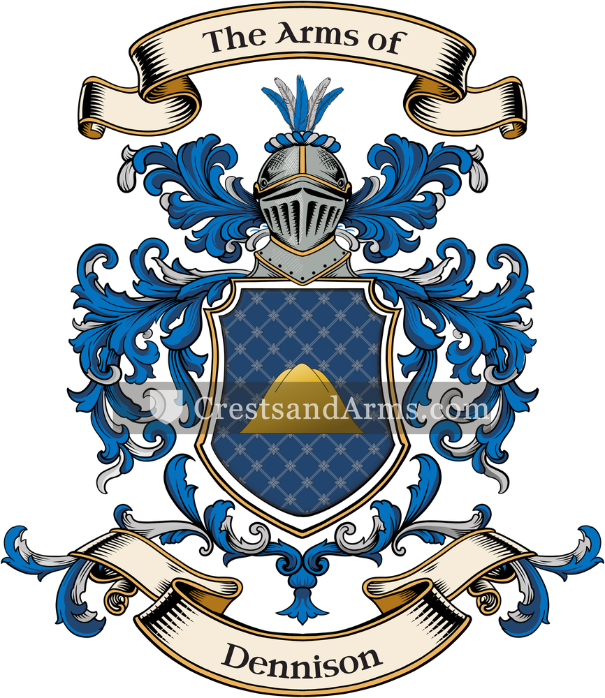 The Dennison coat of arms, drawn from the recorded blazon