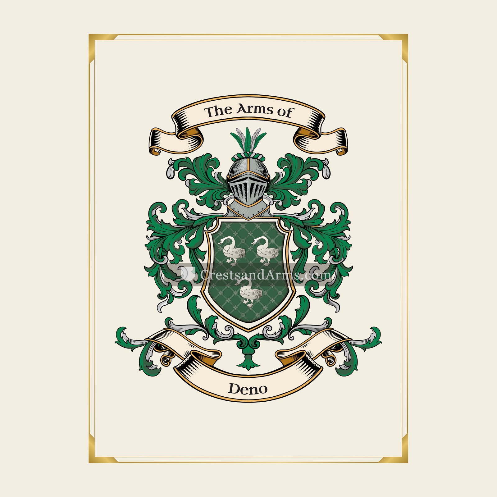 With gold border