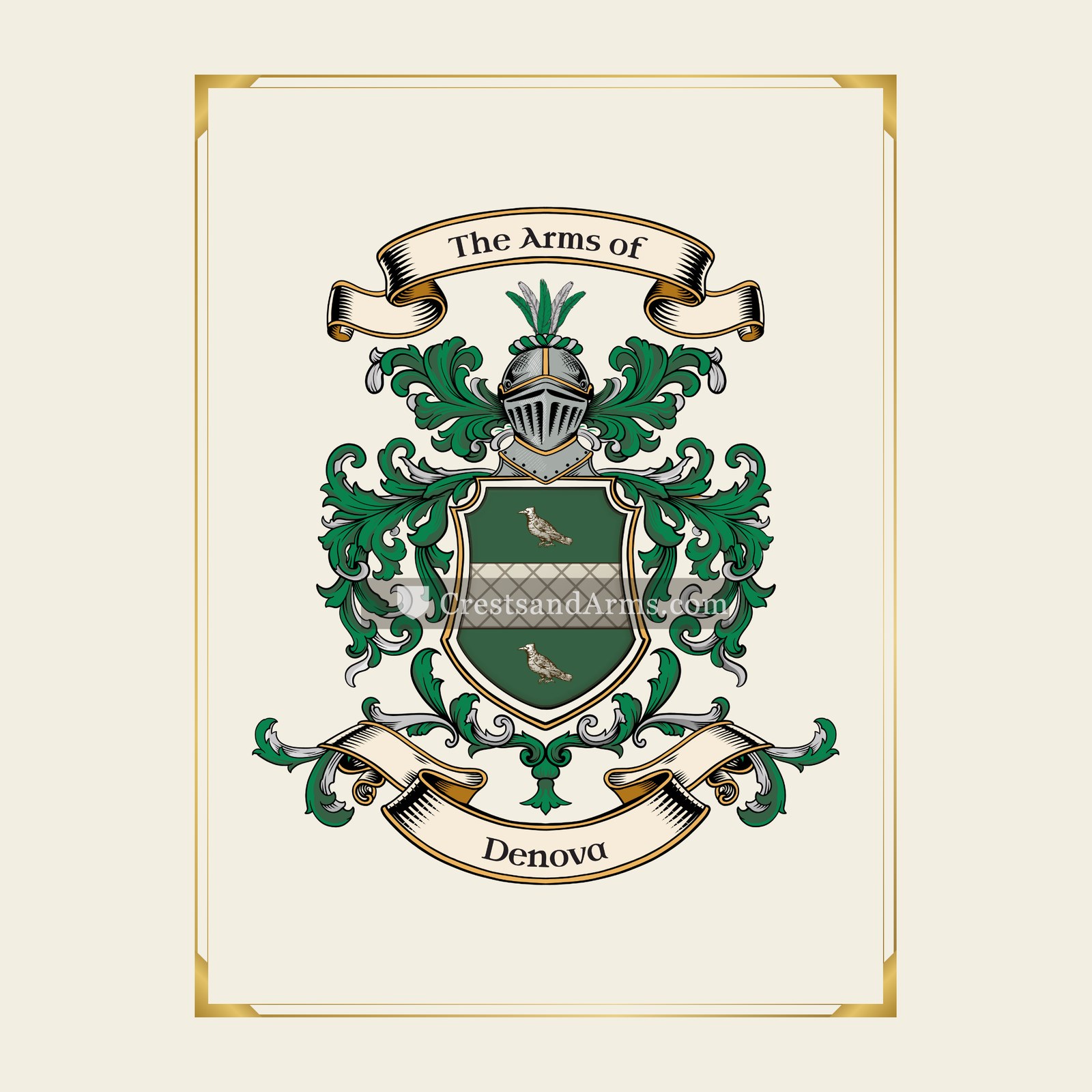 With gold border