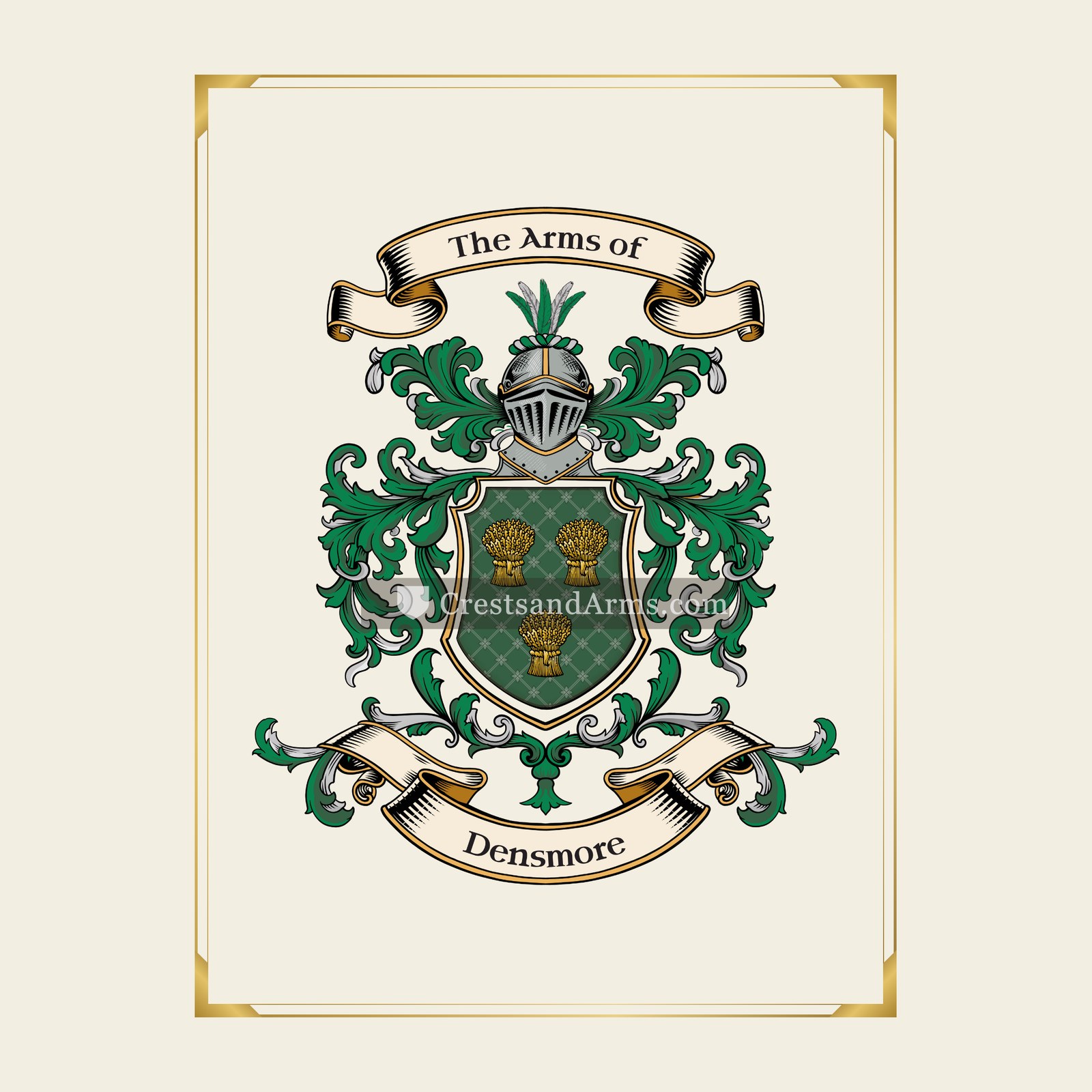 With gold border