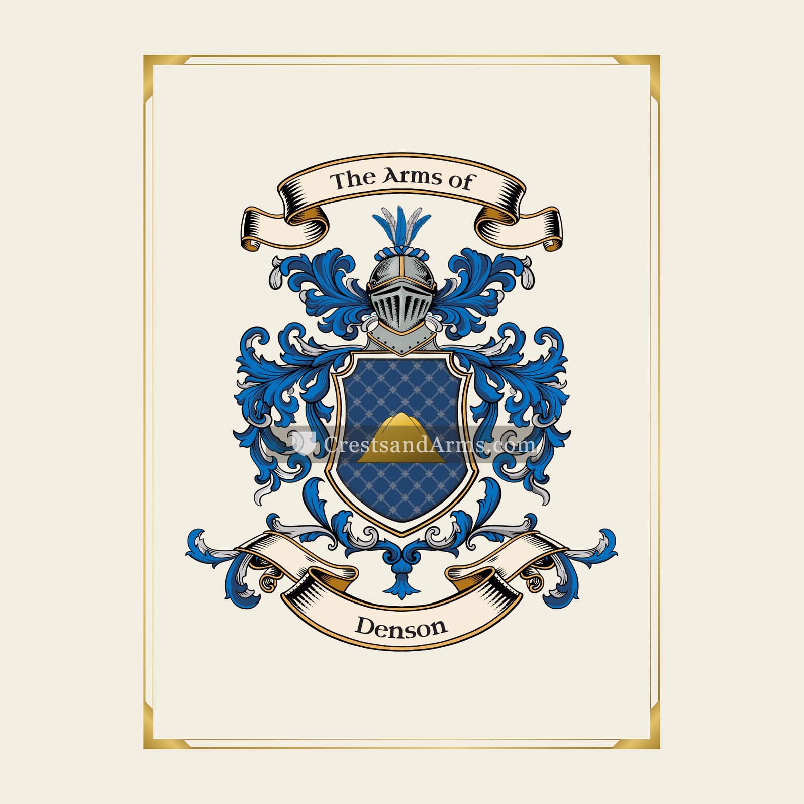 With gold border