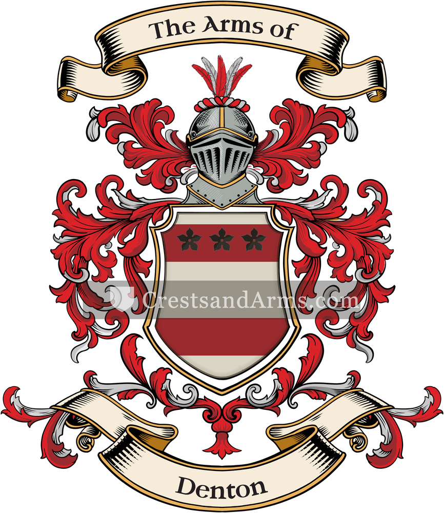 The Denton coat of arms, drawn from the recorded blazon
