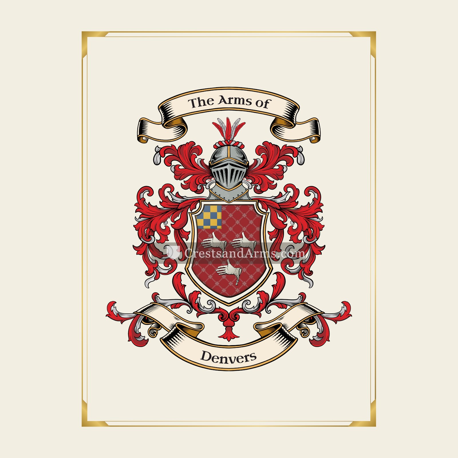 With gold border