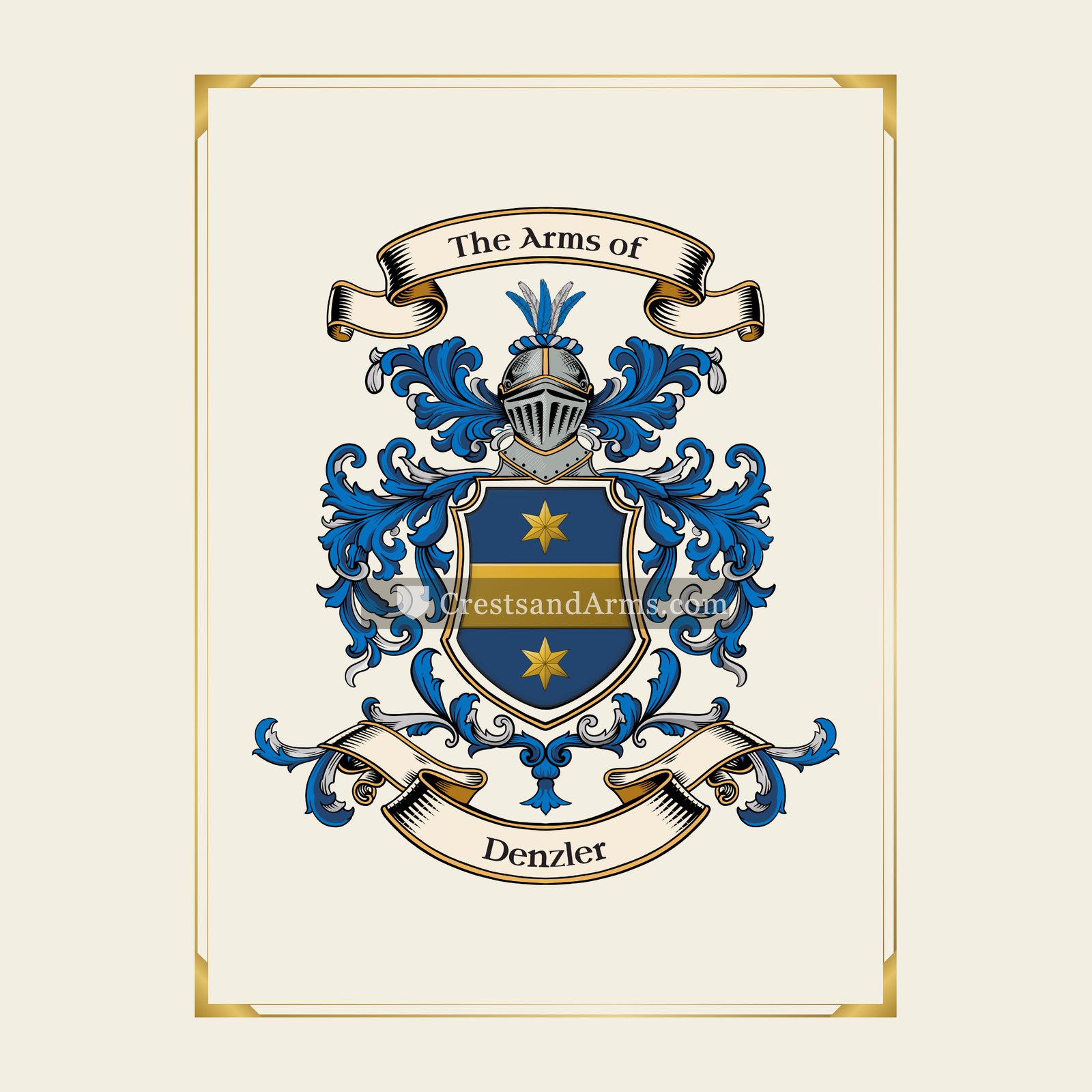 With gold border