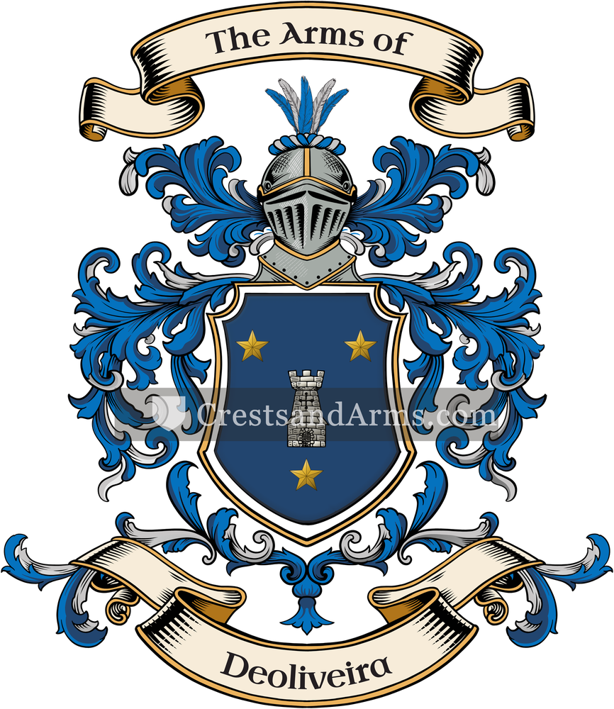 The Deoliveira coat of arms, drawn from the recorded blazon
