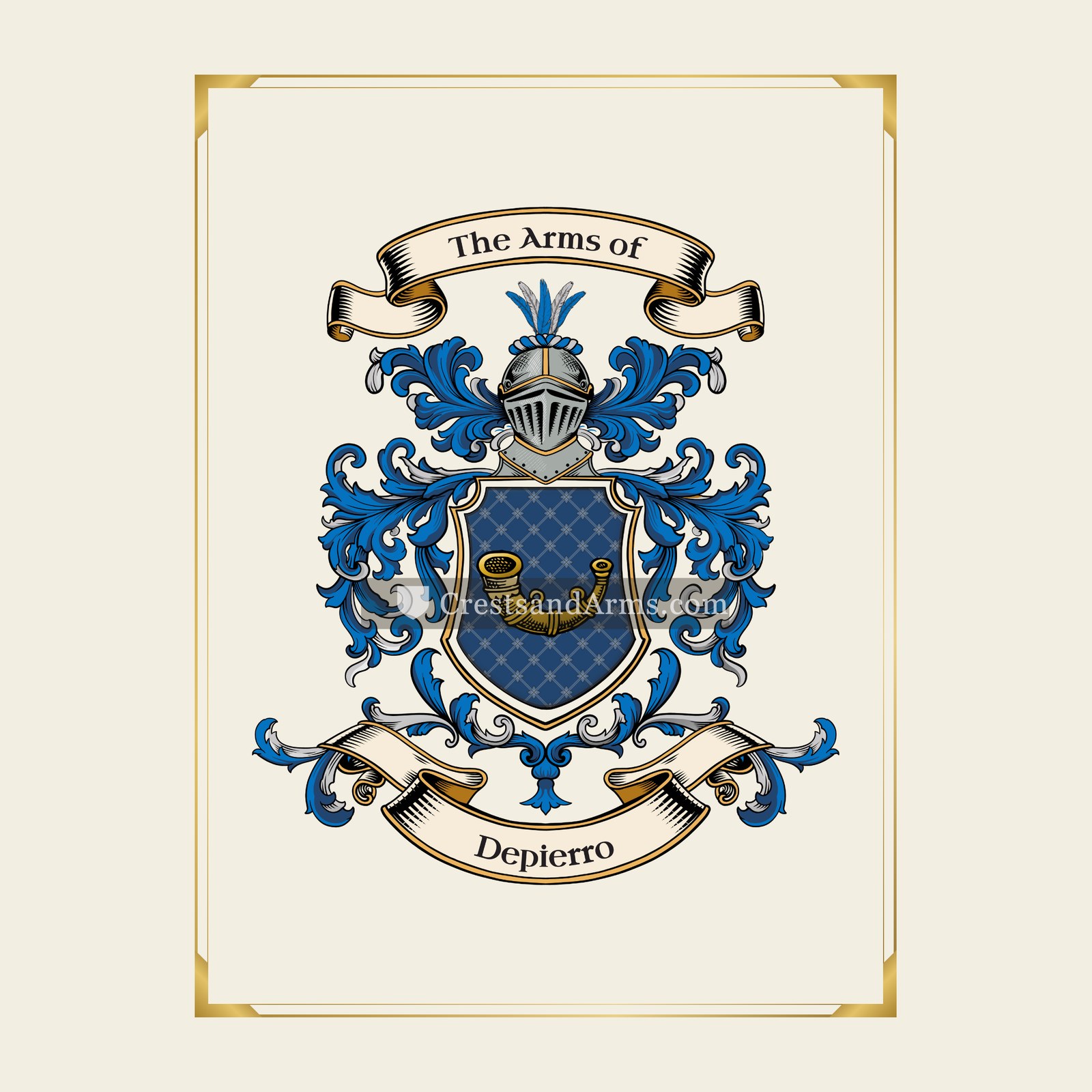 With gold border