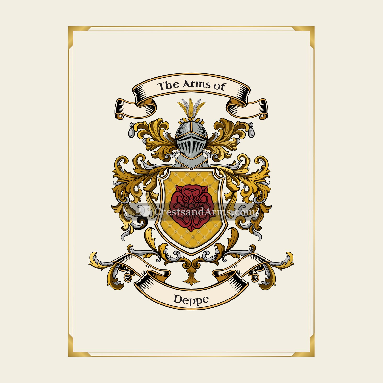 With gold border