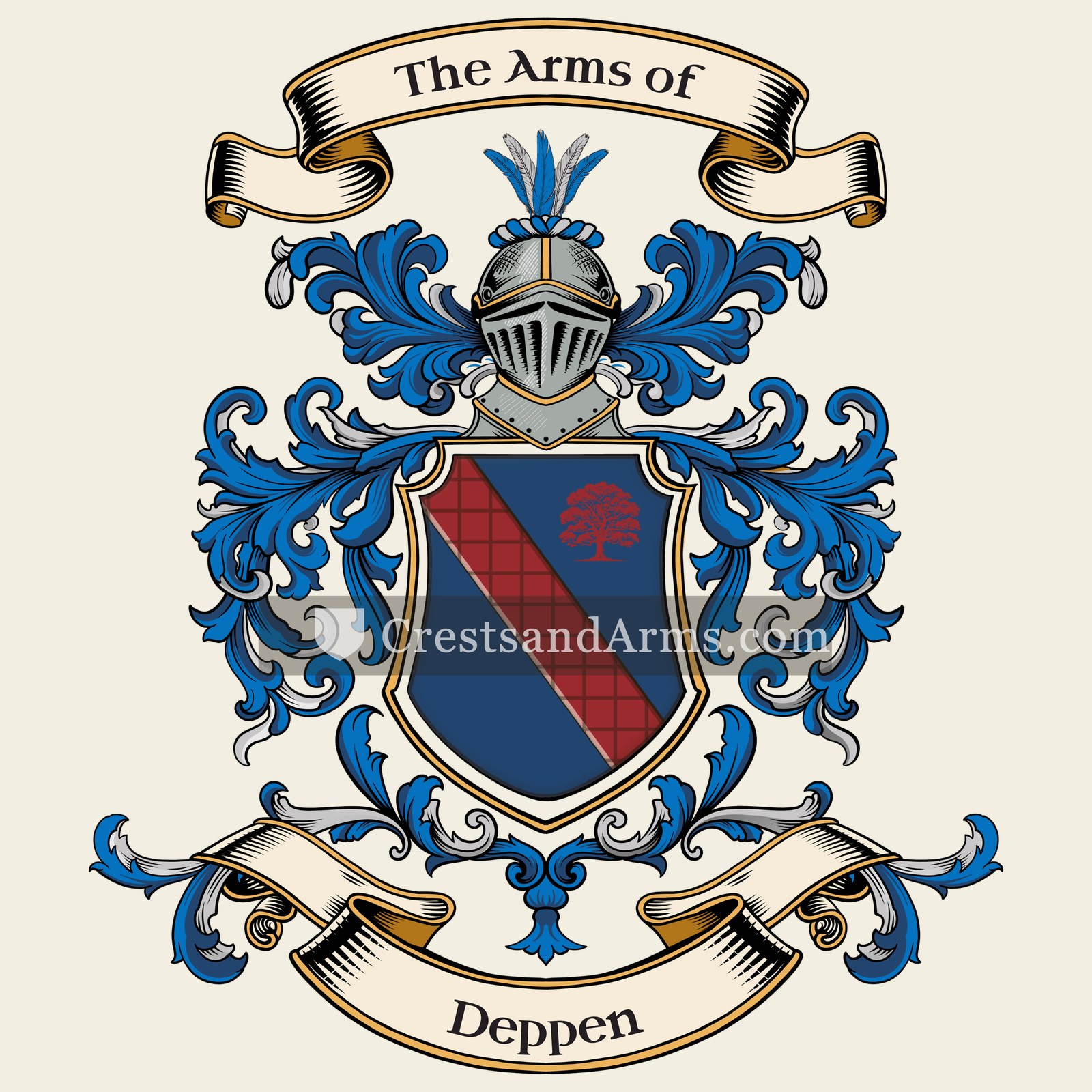 The Deppen coat of arms, drawn from the recorded blazon