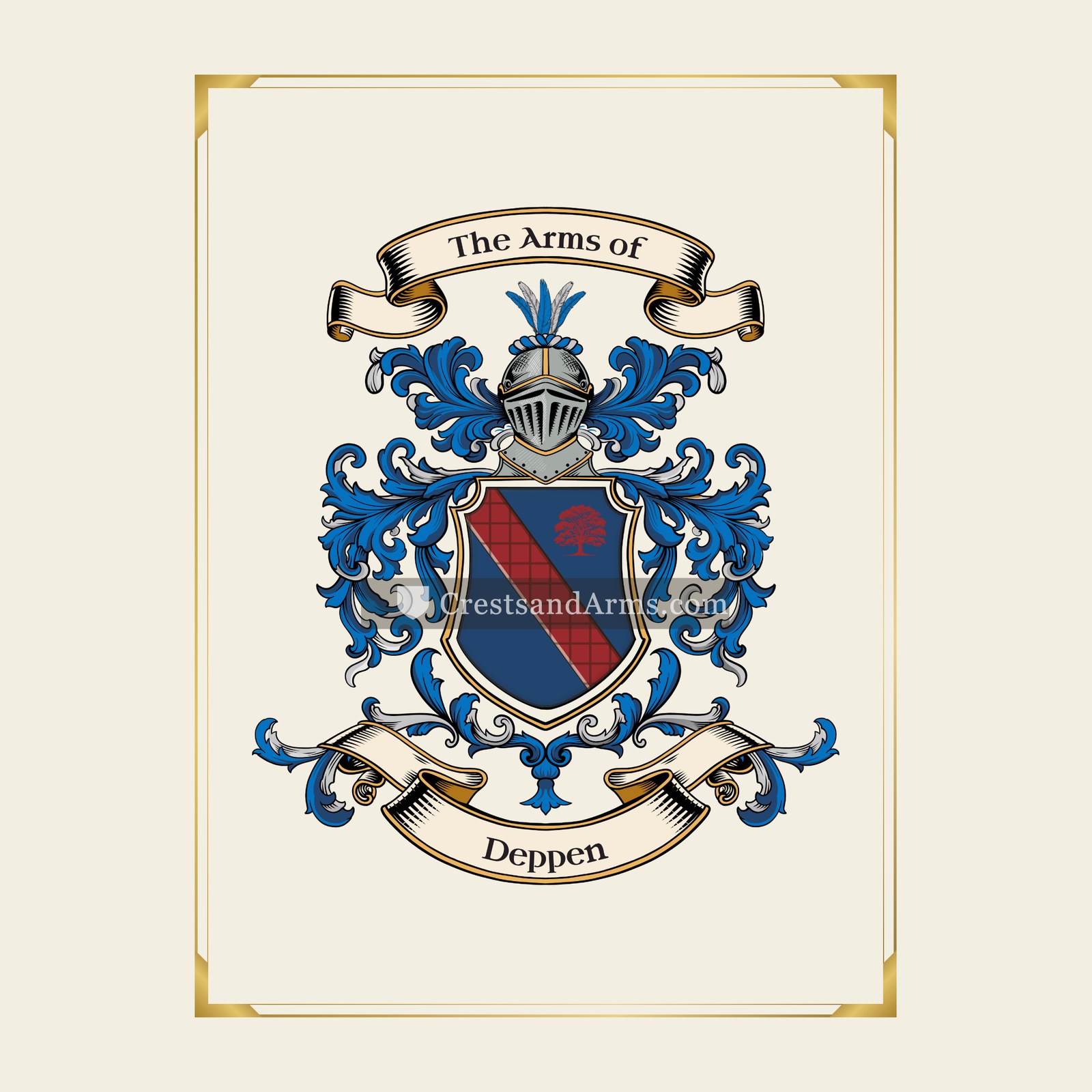 With gold border