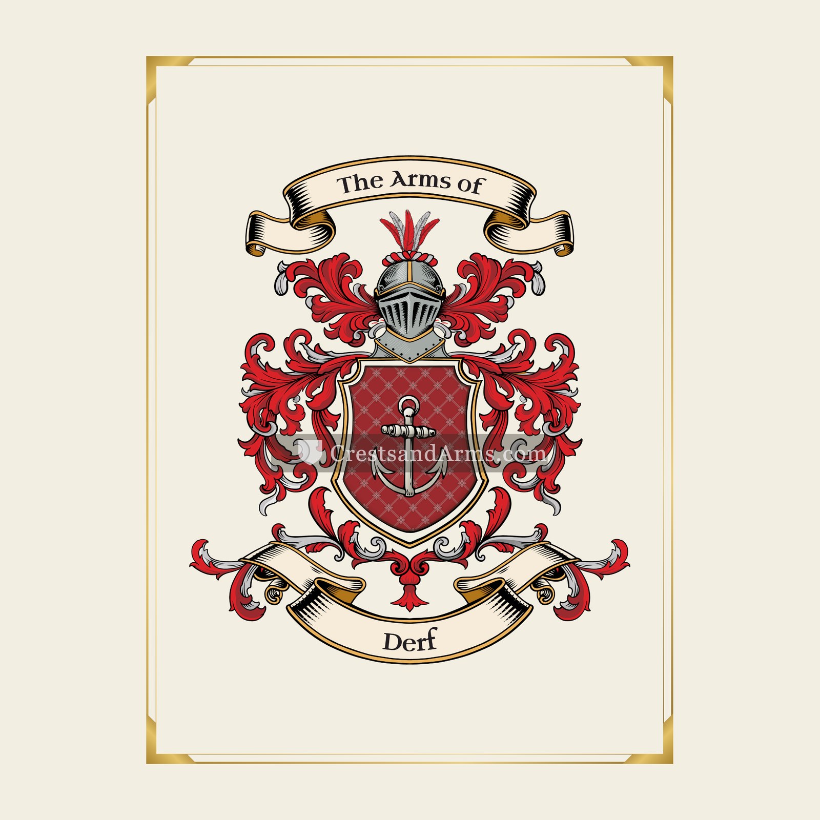 With gold border