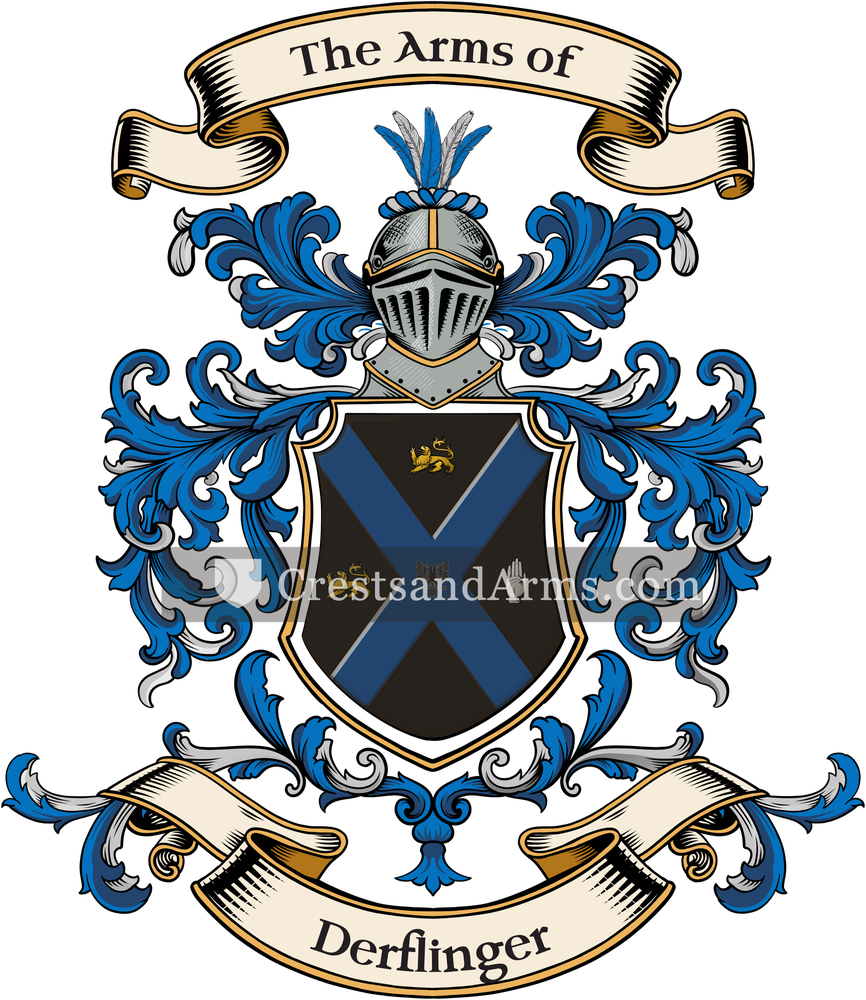 The Derflinger coat of arms, drawn from the recorded blazon