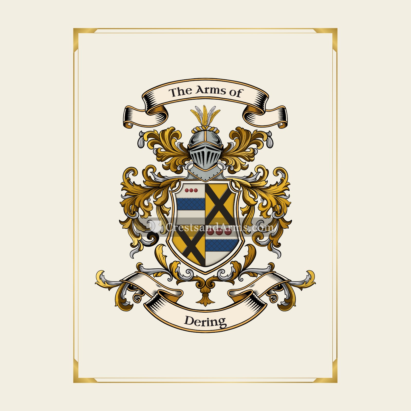 With gold border