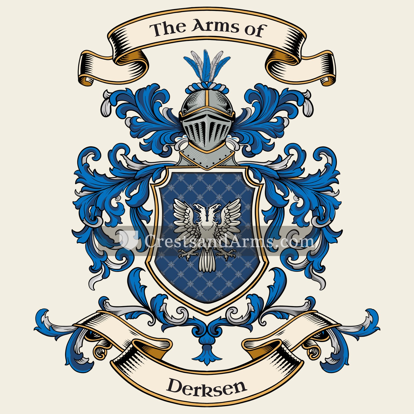 The Derksen coat of arms, drawn from the recorded blazon
