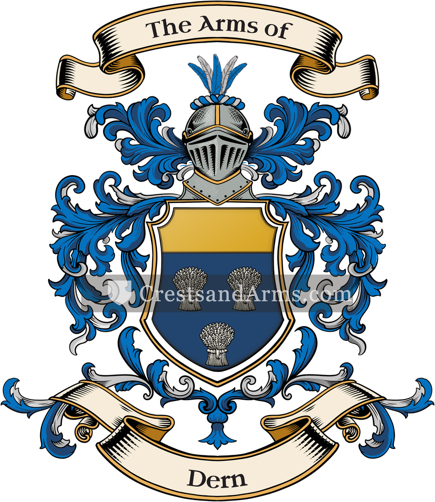 The Dern coat of arms, drawn from the recorded blazon