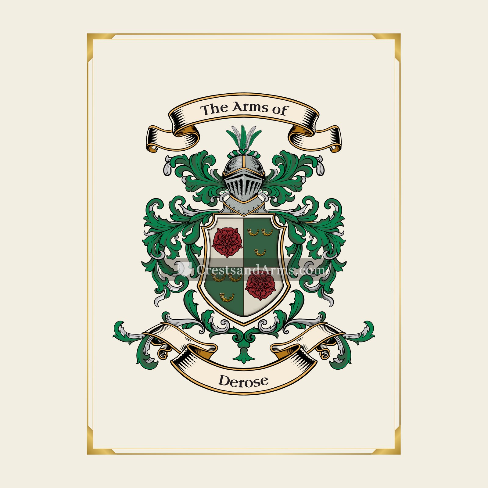 With gold border