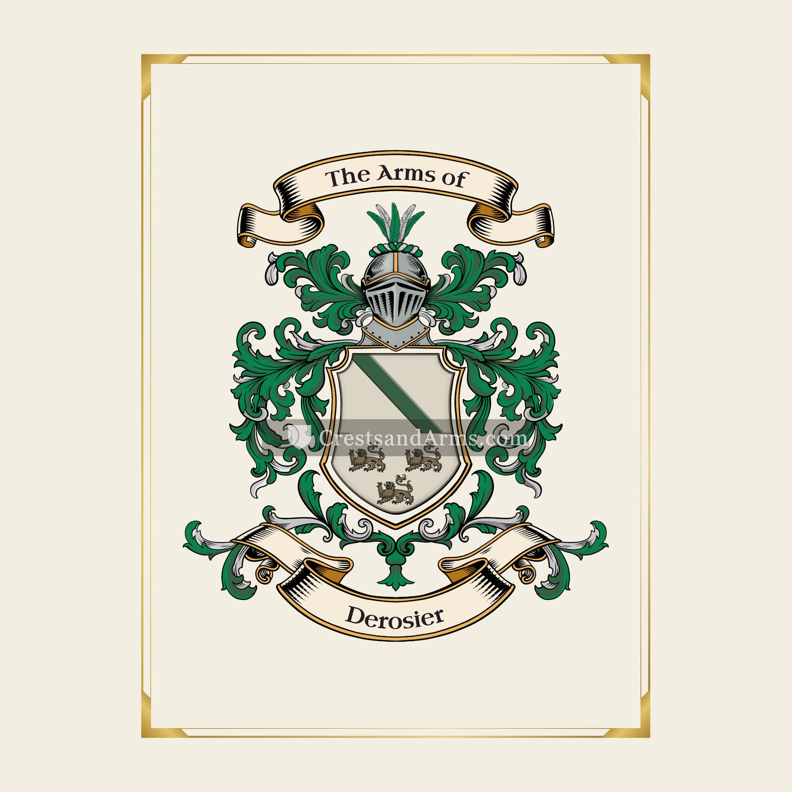 With gold border