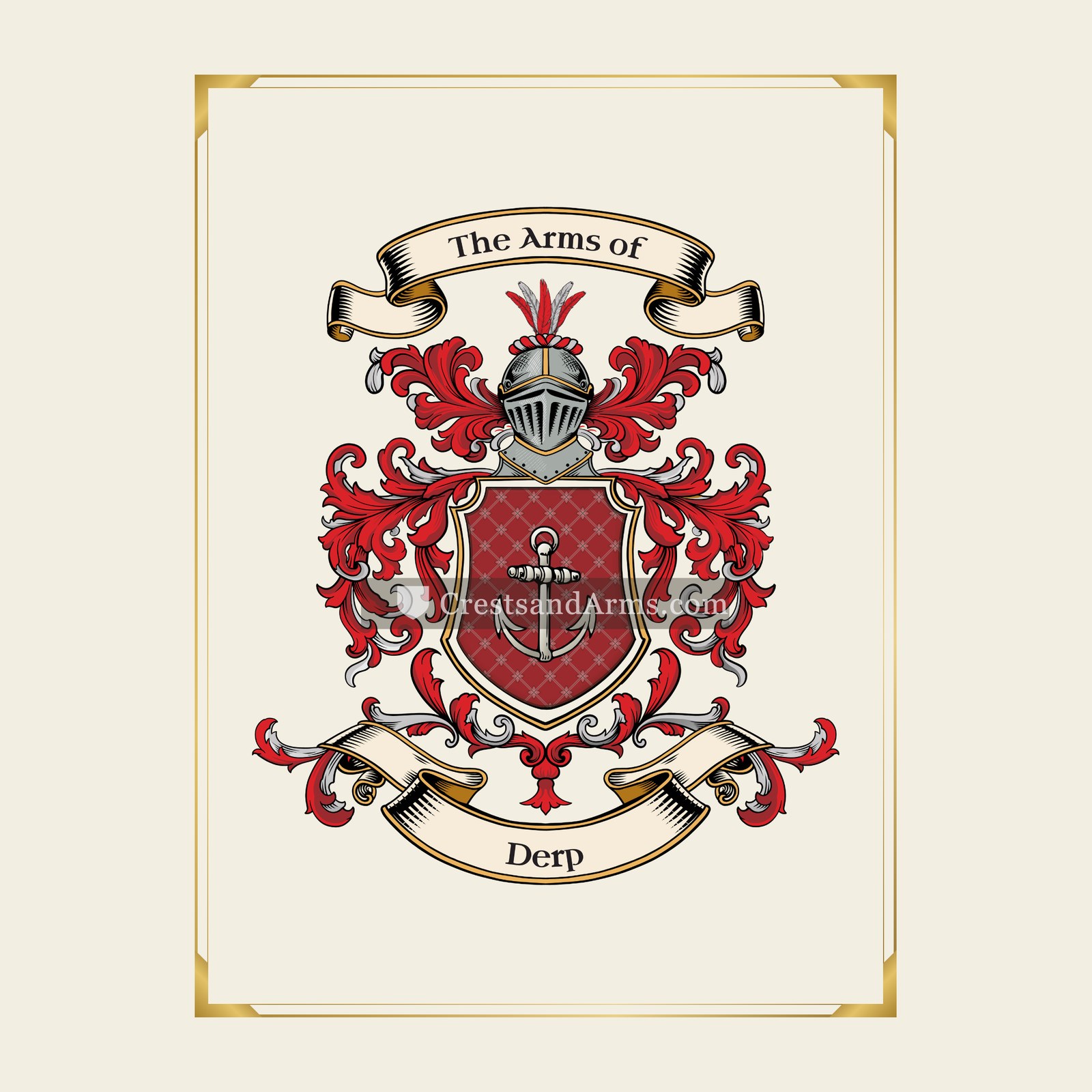 With gold border