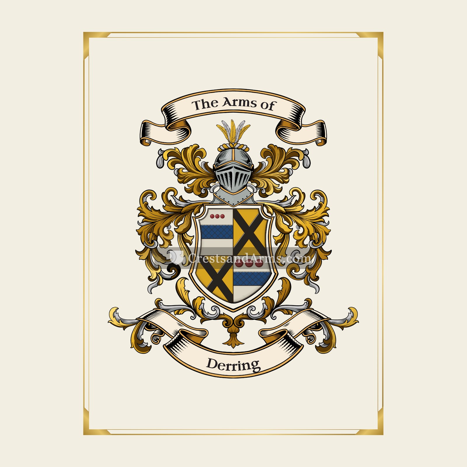 With gold border