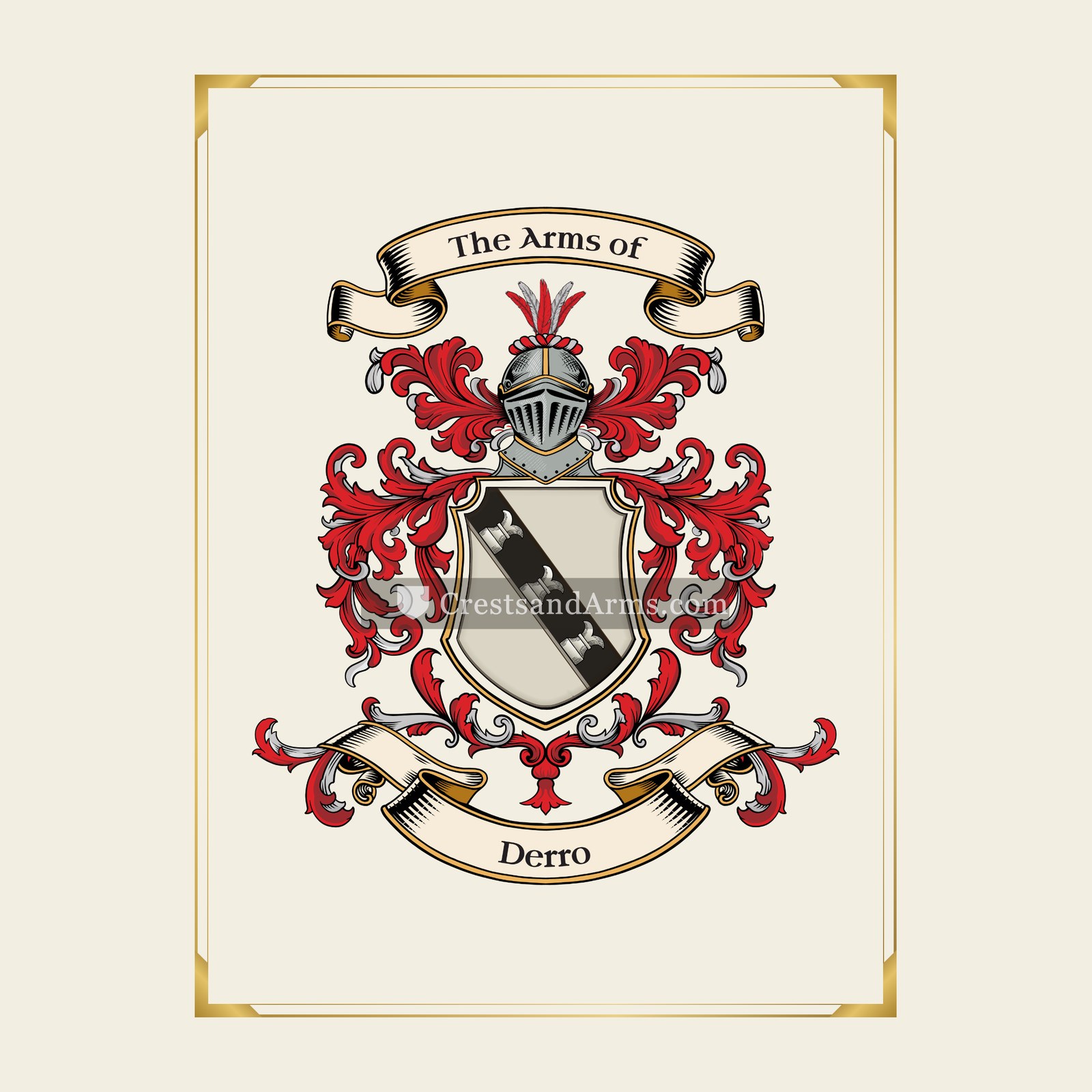 With gold border