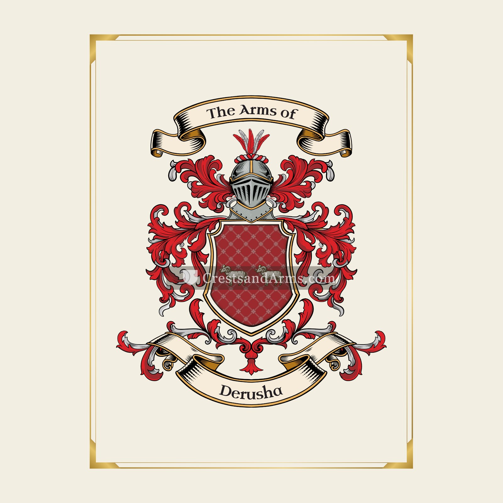 With gold border